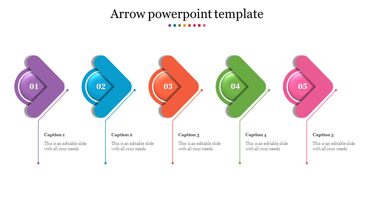 Arrow powerpoint template-5-multicolor